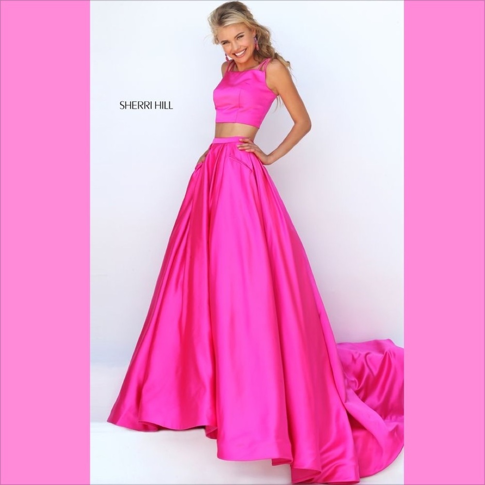 Sherri Hill 2 Piece Fuchsia Prom Dress